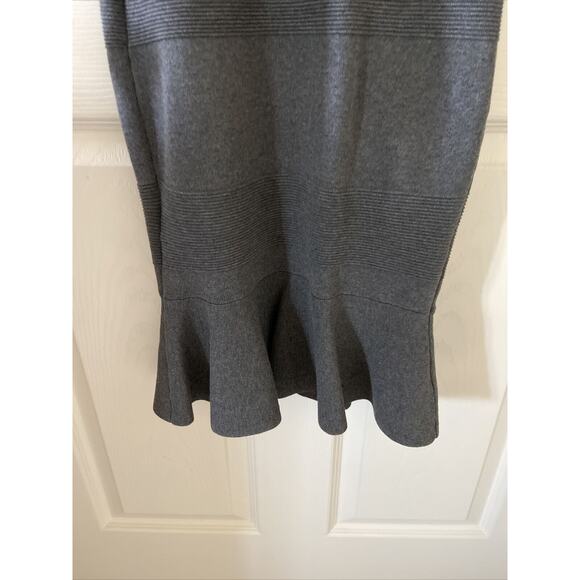 NEW Endless Rose Women's Knit Midi Bodycon Dress Gray S Off-the-Shoulder Ruffle - Picture 7 of 10